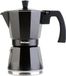 WECOOK! Luccia Italiaans koffiezetapparaat, inductie, aluminium, express, 1-3 koffiekopjes, geschikt voor alle keukens, kleur zwart, siliconen afdichting, veiligheidsventiel