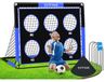 But de football pour enfants - Pop-up 2-en-1 - Avec 6 trous de tir et sac de transport - Bleu et noir
