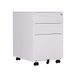 OFITURIA ® Witte metalen map met slot voor kantoor, commode met wielen, 3 laden, gemonteerd 52 x 39 x 60 cm