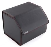 SIXTOL CAR COMPACT LEATHER M | Luxe opvouwbare kofferbakorganizer met deksel | 1 vak | Kunstleer | 30×40×30 cm