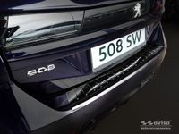 Zwart Avisa Zwart RVS Achterbumperprotector passend voor Peugeot 508 II SW 2019- 'Ribs'