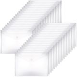 ASelected 40 stuks A5 plastic portefeuilles duidelijk, document plastic portefeuilles, plastic portemonnee popper map voor thuis, kantoor, school