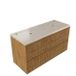 Saniclass Badkamermeubelset - 120x45x63cm - Travertine natuurstenen topblad - 2 kraangaten - 4 lades - mat eiken natural
