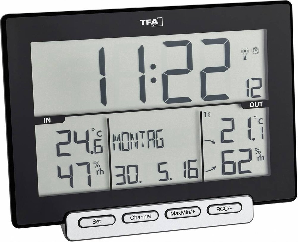 TFA Trinity Draadloze thermo- en hygrometer Zwart