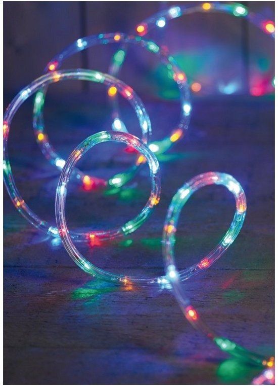 Anna's Collection 3x Kerstverlichting lichtslangen 216 lampjes gekleurd 9 mtr - Voor binnen en buiten gebruik - Slangverlichting - Lichtsnoer - Kerstversiering
