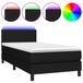 VidaXL Boxspringbed met matras en LED-verlichting, zwart, 140x200 cm