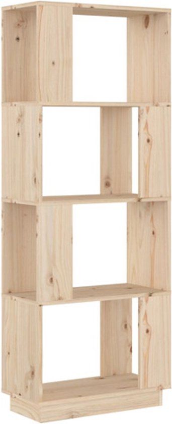 vidaXL Boekenkast/kamerscherm - 51x25x132 cm - massief grenenhout - Naturel