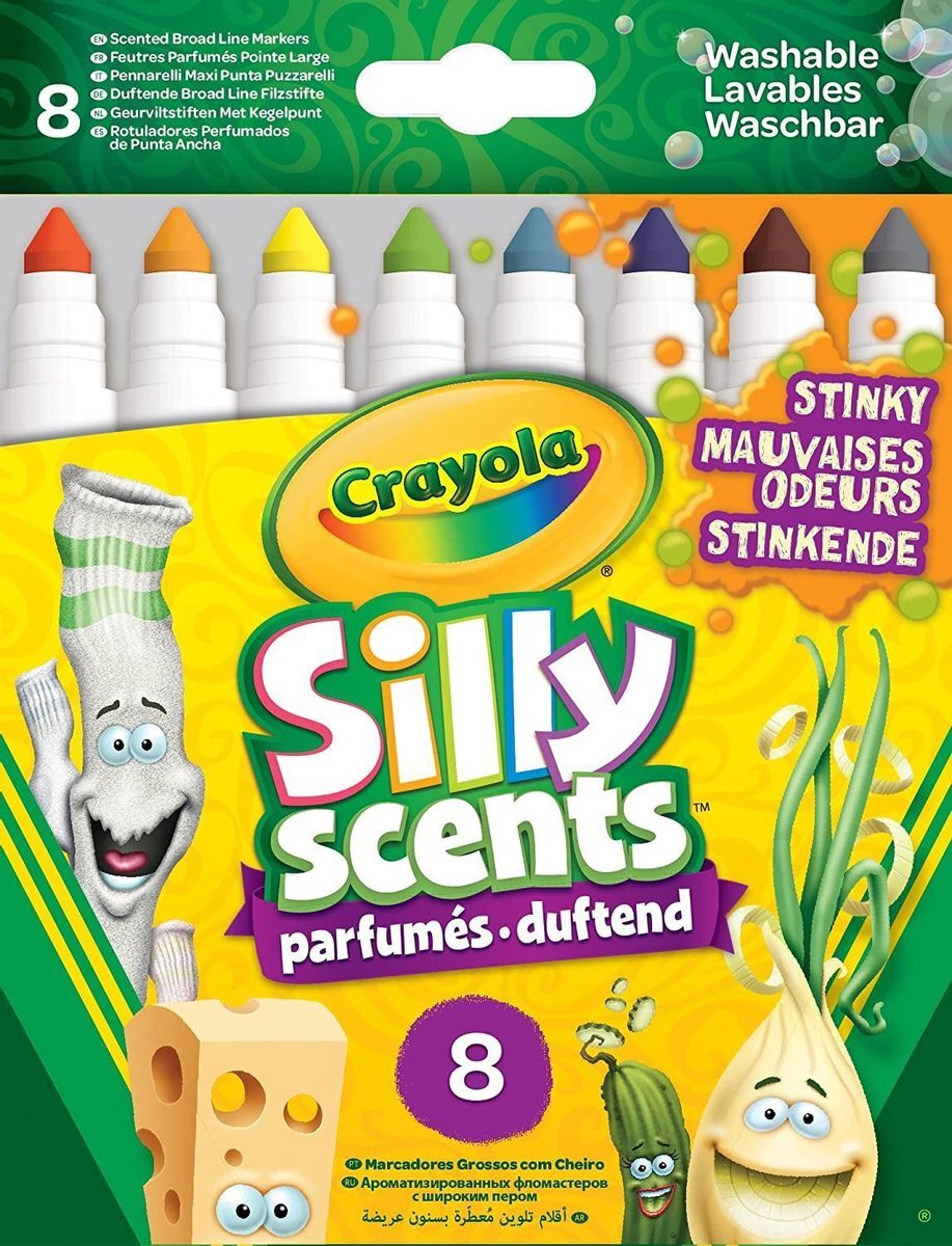 crayola Domme geuren Geurende Brede lijn Stinky Markers Vilt Tip Kleurpennen 8 pack