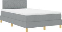 vidaXL Boxspringbed met kussens, lichtgrijs, 120 x 190 cm, stof