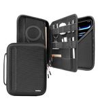 Tomtoc Portfolio Tablet Hoes voor 13 inch iPad Pro M5/M4 & iPad Air M3/M2 2025-2024, 12,9 inch iPad Pro 6/5/4 M2&M1, hard shell case voor Magic/Smart Keyboard/Adapter/Kabel/USB Hub/Apple Pencil