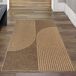 Modern, beige-brown rug for indoor and outdoor use, with an arch pattern, dimensions: 80 x 150 cm