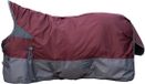 HKM Yukon Highneck regendeken/turnoutdeken 600D, 100g, donkerrood/grijs, 145