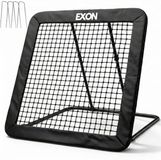 Exon® Verstelbare Rebounder XXL- 124x124cm - Kickback - Tchouck - Inclusief Grondankers - Voetbal Bouncer - Voetbal Trainingsmateriaal - Zwart