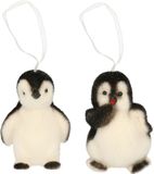 Merkloos / Sans marque Kaemingk B.V. 2x Kersthangers figuurtjes pinguins 9 cm