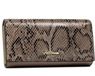 Peterson Portefeuille Femme Cuir Protection RFID Beige Brun Impression Serpent