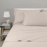 Caleffi Eenkleurig flanellen beddengoedset, zandkleurig, voor tweepersoonsbed