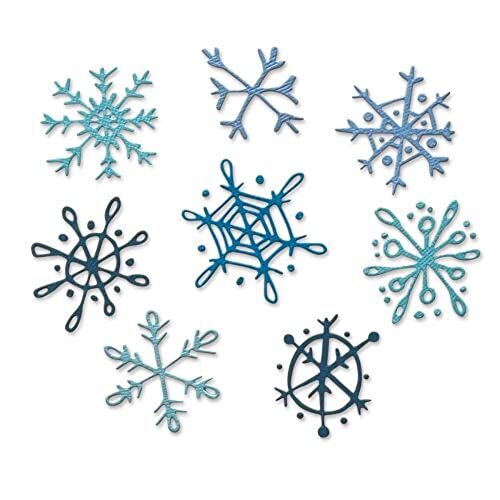 Sizzix Thinlits Die Set 8PK Scribbly Snowflakes van Tim Holtz, 665582