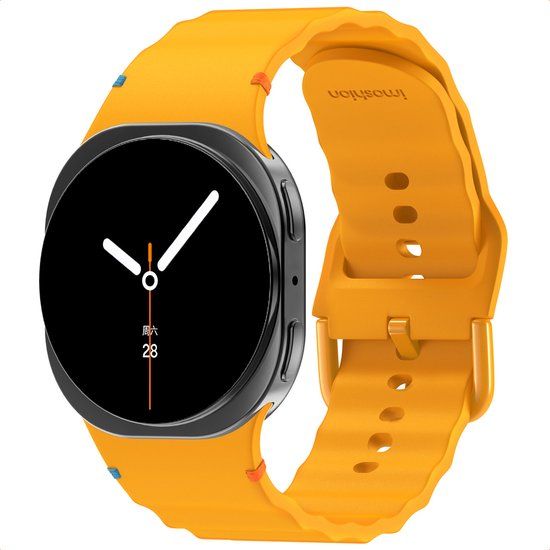 imoshion Wave Siliconenband - Geschikt voor Samsung Galaxy Watch 9 (40/44mm) / Watch 8 (40/44mm) / Classic (46mm) - Geel