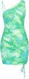IZIA One-shoulder Short Green Dress M