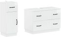 vidaXL - 2-delige - Badkamerkast - Set - HOORN - Hoogglans - Wit - Bewerkt - hout