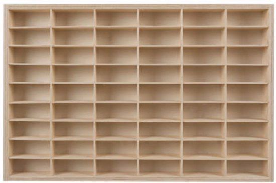 Kruzzel Houten Plank voor 54 Modelauto's - Dennenhout - Opbergkast voor Verzamelaars