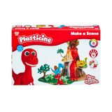 Plasticine Make A Scene Dinosaurus Skwishems, creatieve kneedset met gereedschap en QR-video-handleiding
