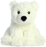 Aurora Pluche ijsbeer knuffel - Knuffeldier - wit - 24 cm - Noordpool thema