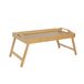 Relaxdays opvouwbaar bedtafeltje, tablet-/telefoonhouder, ontbijt op bed, bamboe & MDF, 24x60x30 cm, naturel