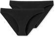 SCHIESSER 95/5 slip (2-pack) - dames mini biologisch katoen zwart