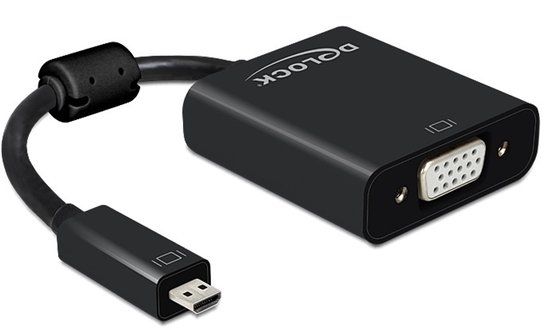 Delock Adapter HDMI Micro-D Stecker > VGA Buchse mit Audio schwarz