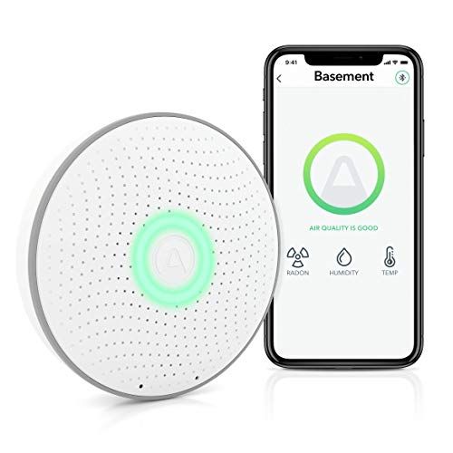 Airthings 2950 Wave Radon - Intelligente radondetector met vochtmeter en thermometer. Nauwkeurig en gebruiksvriendelijk, draadloos, nieuwe versie