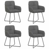 vidaXL Eetstoelen 4 stuks fluweel Donkergrijs 59 x 56,5 x 86 cm