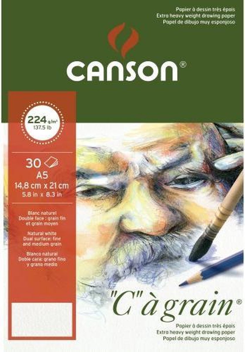 Canson Tekenblok 30 vel A5 naturel wit