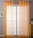 Gardinenbox set van 2 ooggordijnen transparant »Uni« gordijn stores gordijn ogen loden bandafsluiting woonkamer, 20332-cn2, 100% polyester, oranje, HxB 245x140 cm