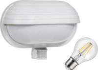 Maclean Buitenmuur wandlamp met bewegingssensor + 8W LED lamp - Wit