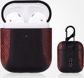 By Qubix AirPods 1/2 hoesje PU Leer Flip-over - Bruin/zwart