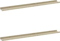 vidaXL Wandschappen 2 stuks 100x9x3 cm wit en sonoma eikenkleurig
