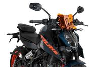Puig 21997T Nieuwe Generatie - Sport Windscherm - Sportief ontwerp en aerodynamische bescherming voor KTM 125 Duke en KTM 390 Duke 2024-2025 - Oranje