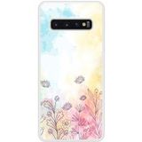 Samsung Galaxy S10 Watercolor flowers Verstevigd hoesje met sublimatie bedrukking
