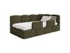 Lit ado 90x200, droit, avec barrière, en bouclette olive