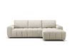 Canapé d'angle droit convertible ouverture express en tissu beige