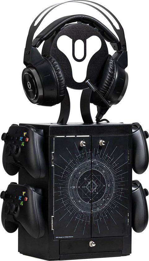 Numskull Destiny Logo Luxe Gaming Storage Locker - 4 Controllers - 10 Games - Headset