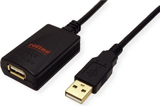 ROLINE USB 2.0 verlengkabel - 5m - Zwart