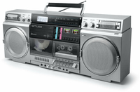 Muse Electronics Muse M-380GBS - Ghettoblaster met FM, CD, cassette, USB, SD, Bluetooth en LCD display - Zilver