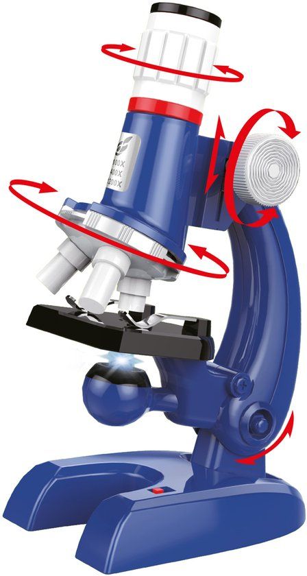 Science-microscoop 1200× op batterijen