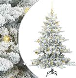 vidaXL Kunstmatige Hinged Kerstboom Wit 150 cm PVC en Staal