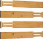 Séparateur de tiroir en bambou naturel, réglable (43-56 cm) - set de 4