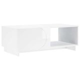 vidaXL Table basse Blanc brillant 95 x 50,5 x 35 cm Bois d'ingénierie
