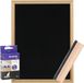 Zeller Krijtbord/schoolbord met witte krijtjes en bordenwisser - 30 x 40 cm - hout