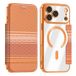 Orange Étui à rabat magnétique élégant iPhone 18 Pro avec emplacements pour cartes RFID